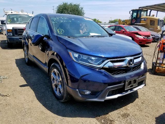 7FARW1H83JE005299 - 2018 HONDA CR-V EXL BLUE photo 1