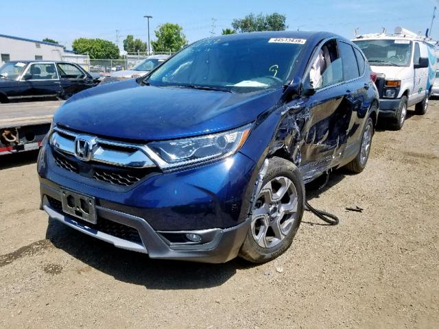 7FARW1H83JE005299 - 2018 HONDA CR-V EXL BLUE photo 2