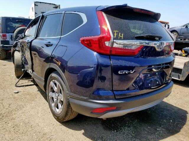 7FARW1H83JE005299 - 2018 HONDA CR-V EXL BLUE photo 3