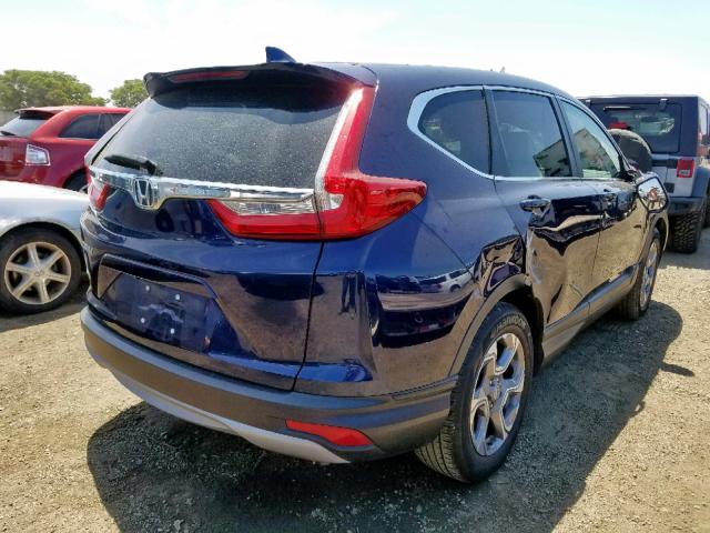 7FARW1H83JE005299 - 2018 HONDA CR-V EXL BLUE photo 4