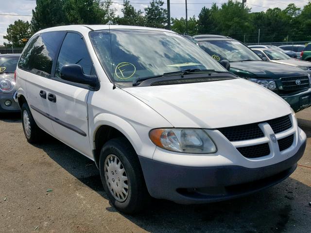 1D4GP25B53B132246 - 2003 DODGE CARAVAN SE WHITE photo 1