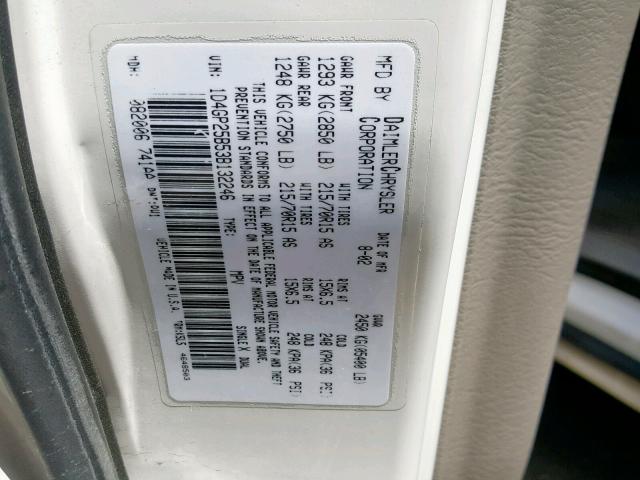 1D4GP25B53B132246 - 2003 DODGE CARAVAN SE WHITE photo 10