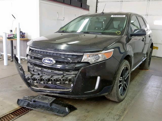 2FMDK4JCXDBC02937 - 2013 FORD EDGE SEL BLACK photo 2