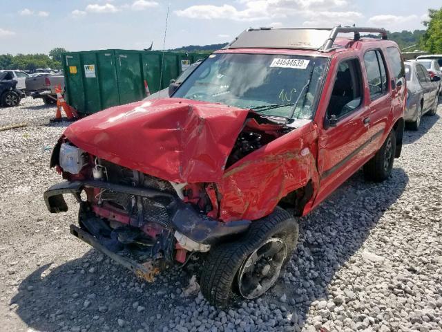 5N1ED28Y5YC584093 - 2000 NISSAN XTERRA XE RED photo 2