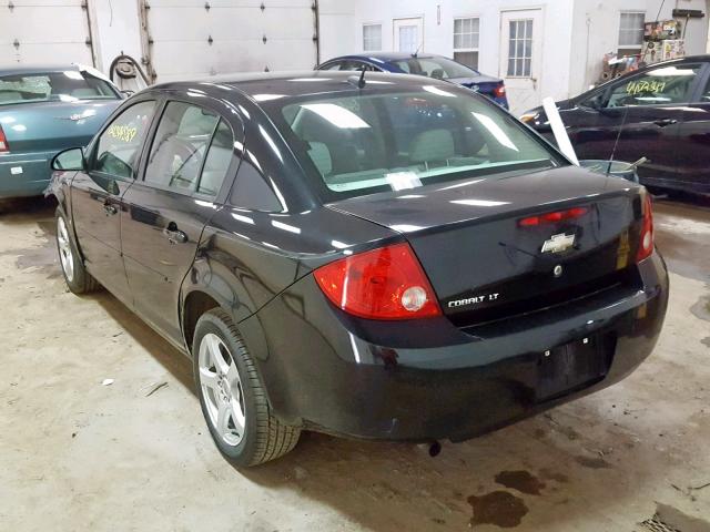 1G1AT58H097170925 - 2009 CHEVROLET COBALT LT BLACK photo 3