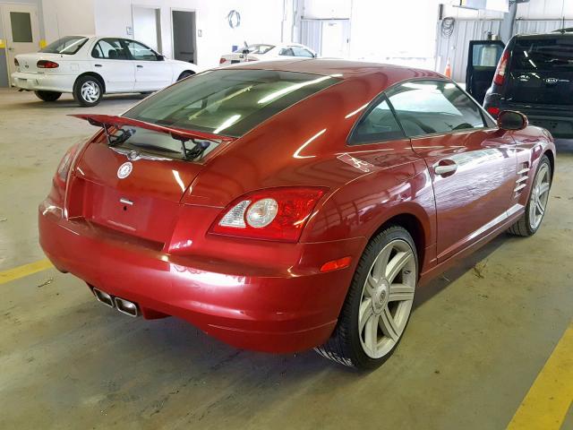 1C3AN69L74X002657 - 2004 CHRYSLER CROSSFIRE RED photo 4