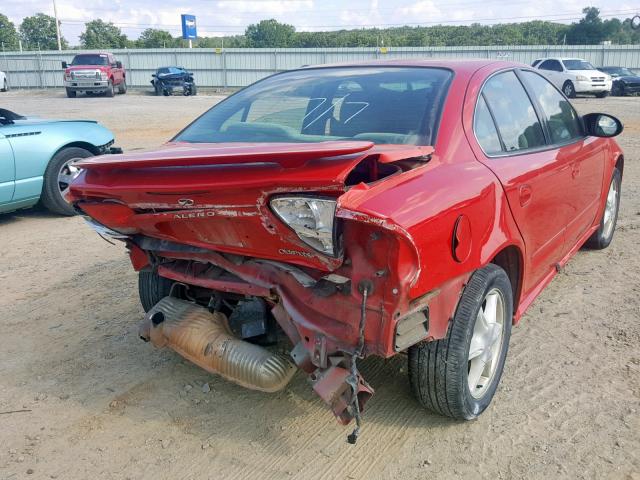 1G3NL52EX3C150624 - 2003 OLDSMOBILE ALERO GL RED photo 4