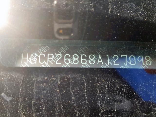 1HGCP26868A127098 - 2008 HONDA ACCORD EXL GRAY photo 10