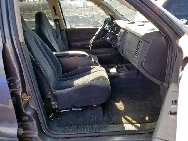 1D7HL48NX4S500488 - 2004 DODGE DAKOTA QUA GRAY photo 5