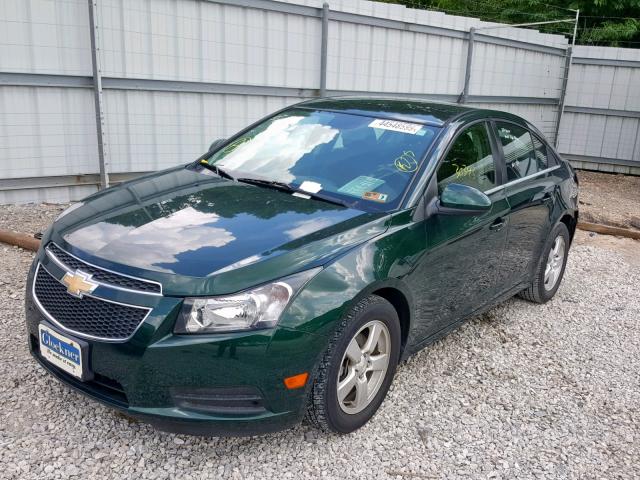 1G1PC5SB3E7479927 - 2014 CHEVROLET CRUZE LT GREEN photo 2