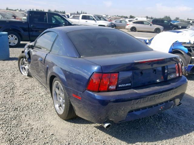 1FAFP42X41F250644 - 2001 FORD MUSTANG GT BLUE photo 3