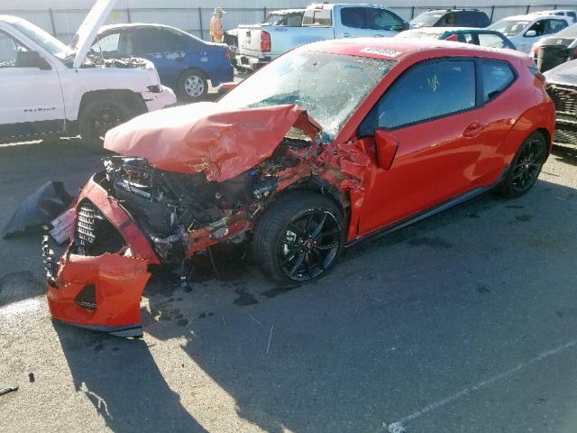 KMHTH6AB7KU011318 - 2019 HYUNDAI VELOSTER T ORANGE photo 2