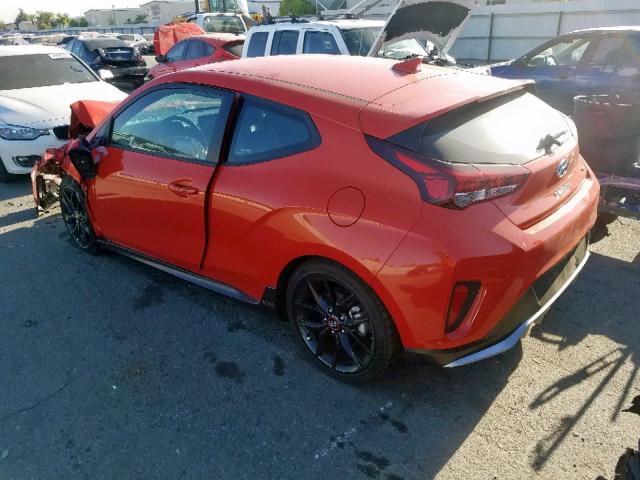 KMHTH6AB7KU011318 - 2019 HYUNDAI VELOSTER T ORANGE photo 3