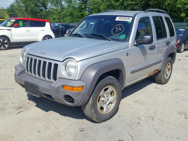 1J4GL48K84W287037 - 2004 JEEP LIBERTY SP SILVER photo 2