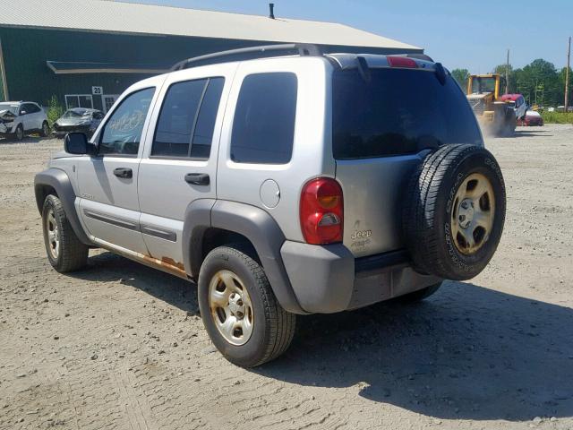 1J4GL48K84W287037 - 2004 JEEP LIBERTY SP SILVER photo 3