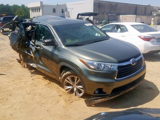 5TDZKRFH5FS055794 - 2015 TOYOTA HIGHLANDER GREEN photo 1