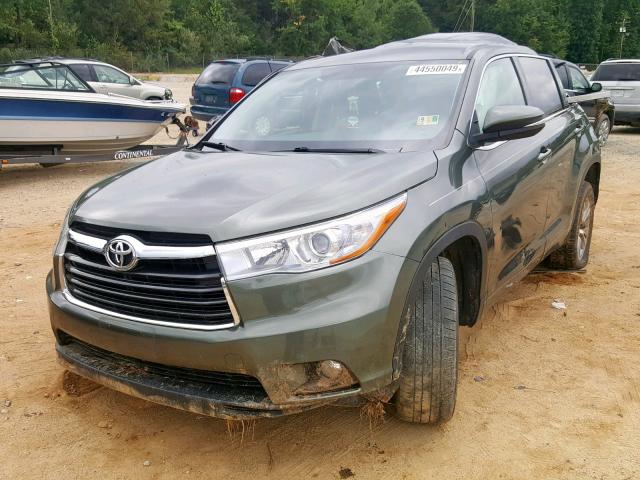 5TDZKRFH5FS055794 - 2015 TOYOTA HIGHLANDER GREEN photo 2