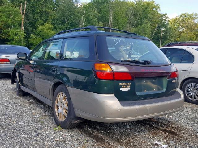 4S3BH806917621346 - 2001 SUBARU LEGACY OUT GREEN photo 3