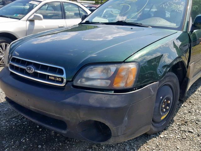 4S3BH806917621346 - 2001 SUBARU LEGACY OUT GREEN photo 9