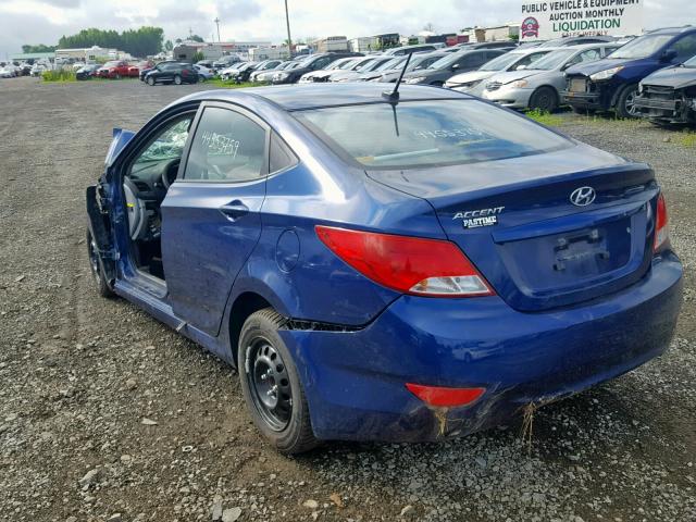 KMHCT4AEXHU205766 - 2017 HYUNDAI ACCENT SE BLUE photo 3