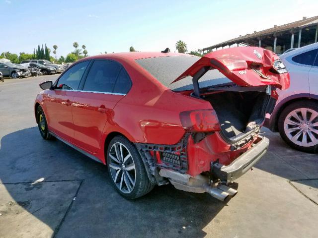 3VW4A7AJ5DM217140 - 2013 VOLKSWAGEN JETTA GLI RED photo 3