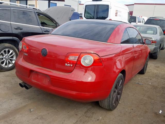 WVWBA71F17V007960 - 2007 VOLKSWAGEN EOS 2.0T RED photo 4