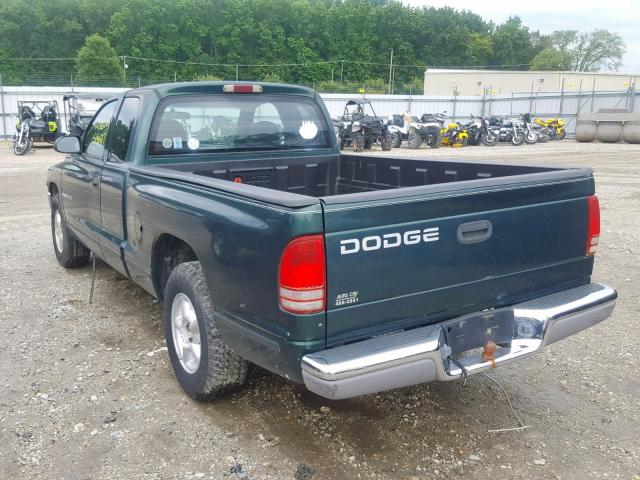 1B7GL22X4YS736757 - 2000 DODGE DAKOTA GREEN photo 3