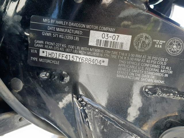 1HD1FF4157Y688404 - 2007 HARLEY-DAVIDSON FLHT CLASS BLUE photo 10