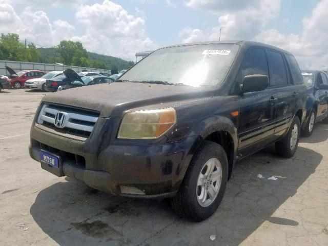 5FNYF28197B039028 - 2007 HONDA PILOT LX BLACK photo 2