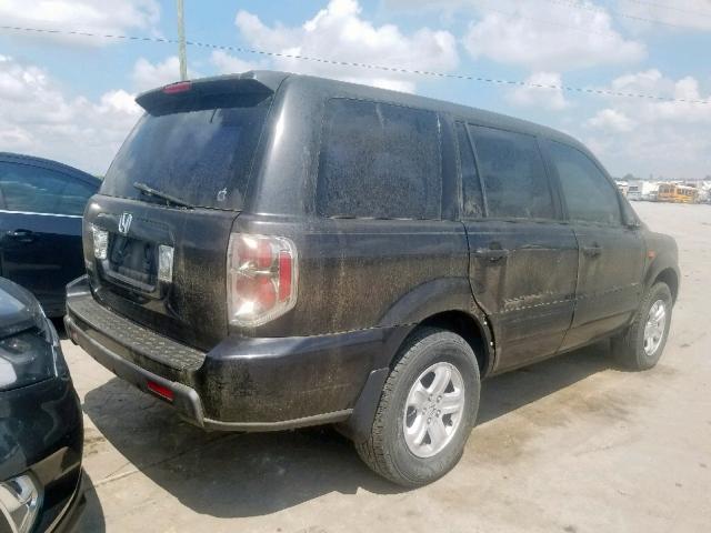 5FNYF28197B039028 - 2007 HONDA PILOT LX BLACK photo 4