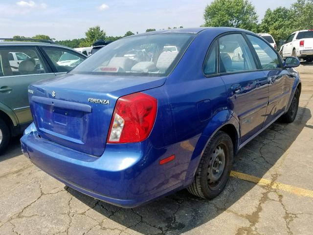 KL5JD56Z85K165291 - 2005 SUZUKI FORENZA S BLUE photo 4