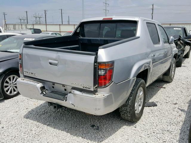 2HJYK16508H538173 - 2008 HONDA RIDGELINE SILVER photo 4