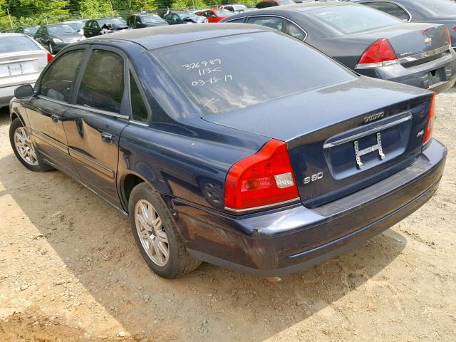 YV1TH59H941377660 - 2004 VOLVO S80 2.5T BLUE photo 3