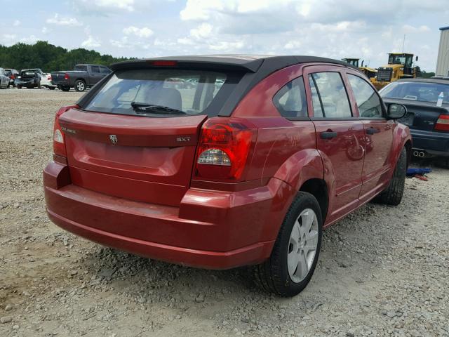 1B3HB48B67D529614 - 2007 DODGE CALIBER SX RED photo 4