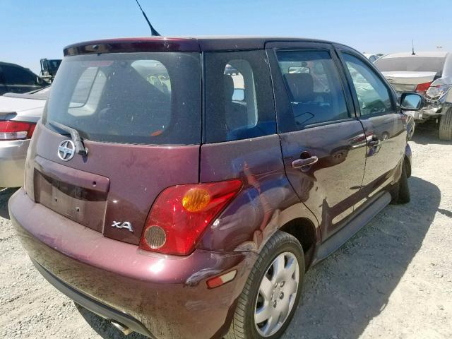 JTKKT624040054433 - 2004 TOYOTA SCION XA PURPLE photo 4