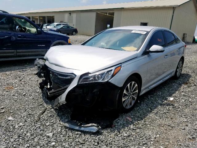 5NPE34AF8FH093367 - 2015 HYUNDAI SONATA SPO SILVER photo 2