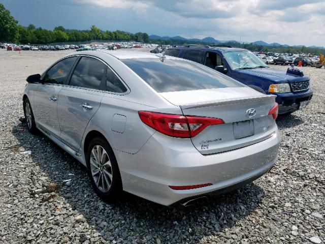 5NPE34AF8FH093367 - 2015 HYUNDAI SONATA SPO SILVER photo 3