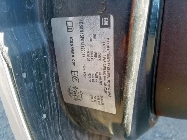 1G8AN15F07Z129977 - 2007 SATURN ION LEVEL GRAY photo 10
