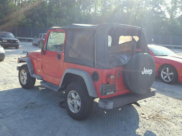 1J4FA29P41P322517 - 2001 JEEP WRANGLER / RED photo 3