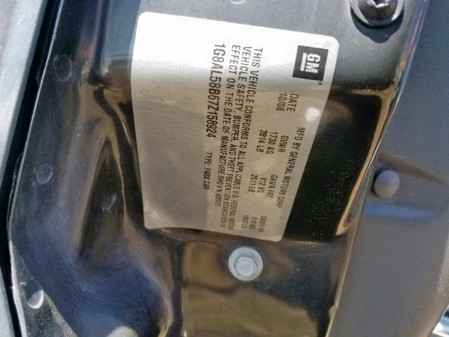 1G8AL58B67Z158924 - 2007 SATURN ION LEVEL CHARCOAL photo 10