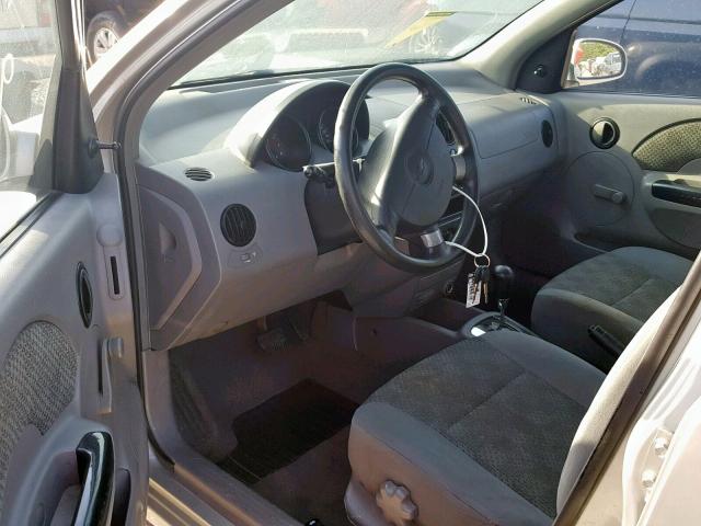 KL1TD52625B326532 - 2005 CHEVROLET AVEO BASE Күміс фото 9