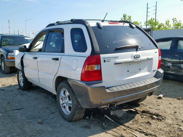 KNDJE723077395563 - 2007 KIA SPORTAGE E WHITE photo 3