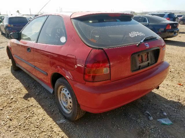 2HGEJ634XTH100404 - 1996 HONDA CIVIC DX RED photo 3