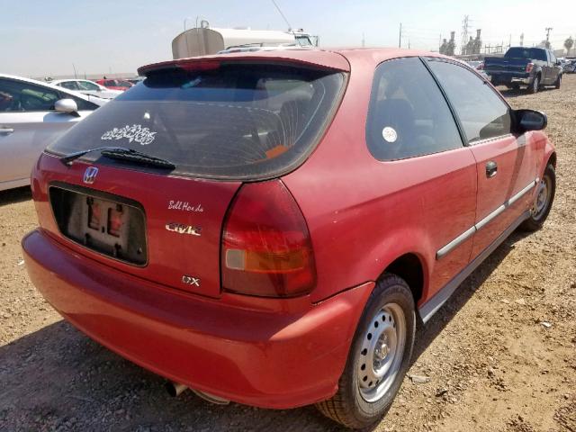 2HGEJ634XTH100404 - 1996 HONDA CIVIC DX RED photo 4