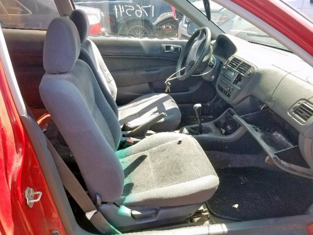 2HGEJ634XTH100404 - 1996 HONDA CIVIC DX RED photo 5