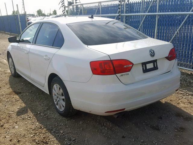 3VW2K7AJ9EM309244 - 2014 VOLKSWAGEN JETTA BASE WHITE photo 3