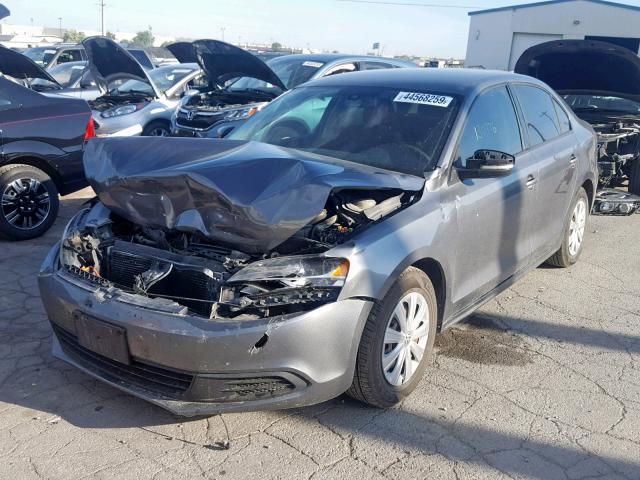 3VW1K7AJ7BM393037 - 2011 VOLKSWAGEN JETTA BASE GRAY photo 2