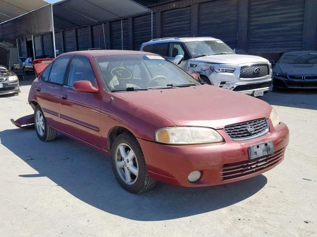 3N1CB51A42L552055 - 2002 NISSAN SENTRA GXE BURGUNDY photo 1