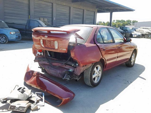 3N1CB51A42L552055 - 2002 NISSAN SENTRA GXE BURGUNDY photo 4