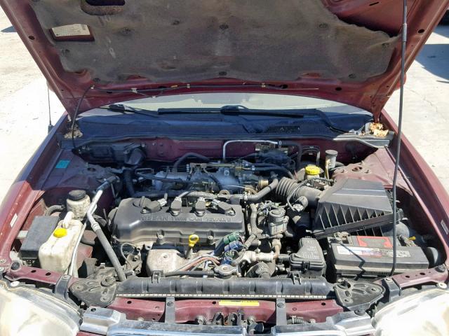 3N1CB51A42L552055 - 2002 NISSAN SENTRA GXE BURGUNDY photo 7